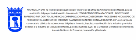 Subvención Ayuntamiento de Madrid
