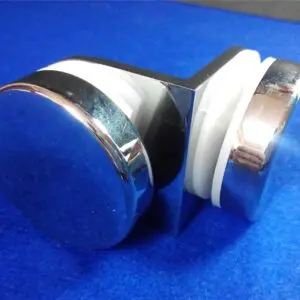 Bisagra REDONDA cristal/cristal 90º